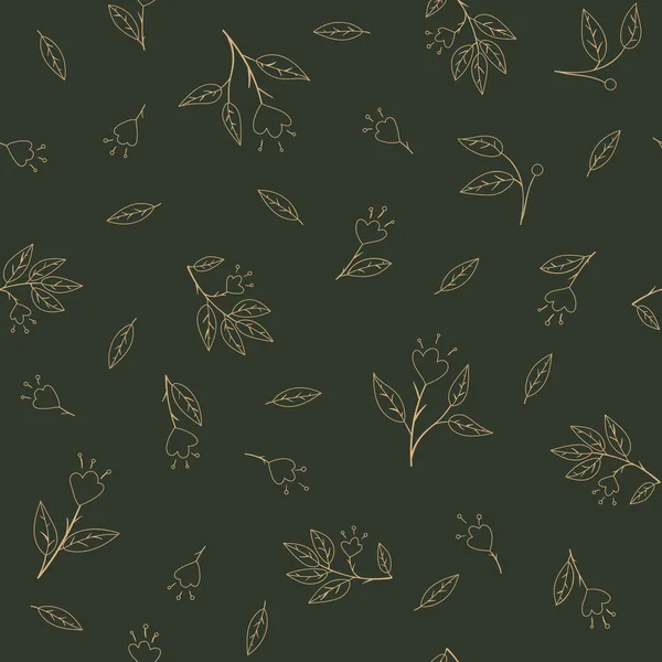 Modèle sans couture avec des fleurs scandinaves et des feuilles dans le style doodle — Image vectorielle
