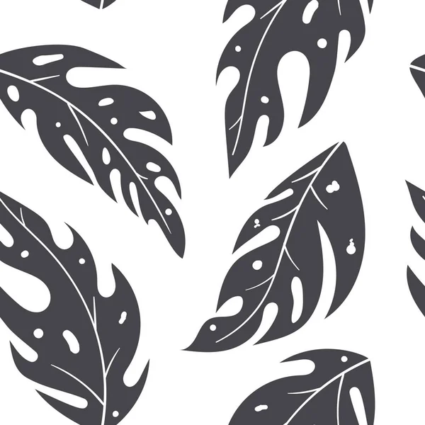 Modèle sans couture avec des feuilles scandinaves — Image vectorielle