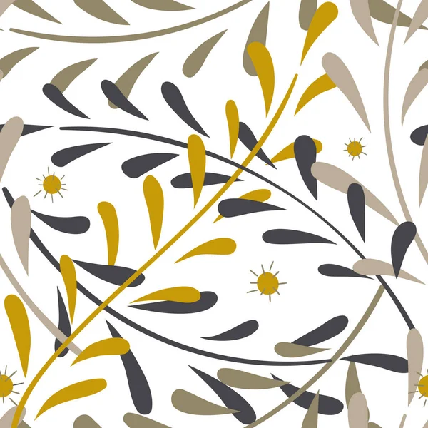 Бесшовный рисунок со скандинавскими листьями — стоковый вектор
