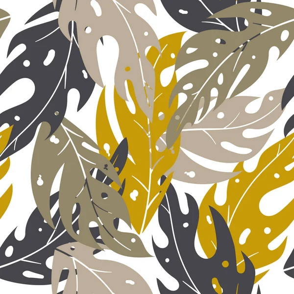 Бесшовный рисунок со скандинавскими листьями — стоковый вектор