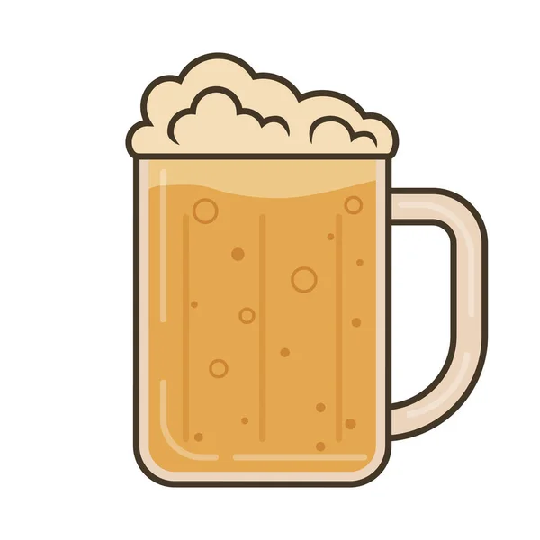 Flat icon of barley beer mug — Stock Vector