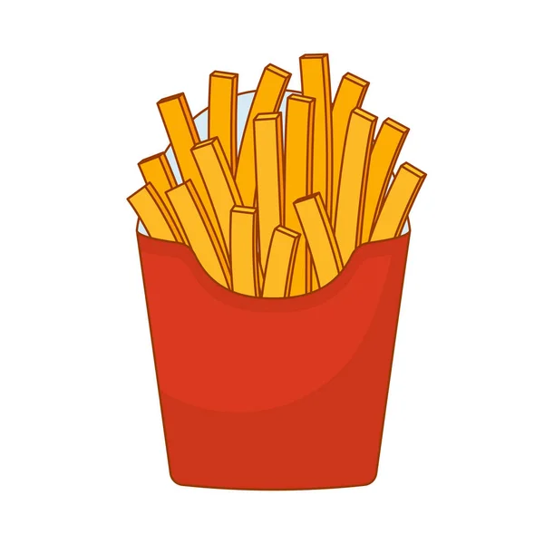 Cartoon frites en papier rouge — Image vectorielle