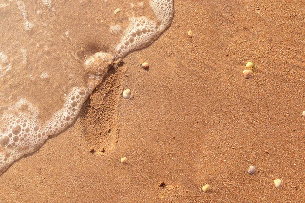 Dalga kumsaldaki ayak izlerini silip süpürüyor..