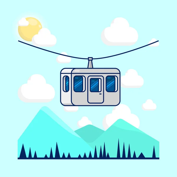 ロープウェイストックベクター ロイヤリティフリーロープウェイイラスト Depositphotos