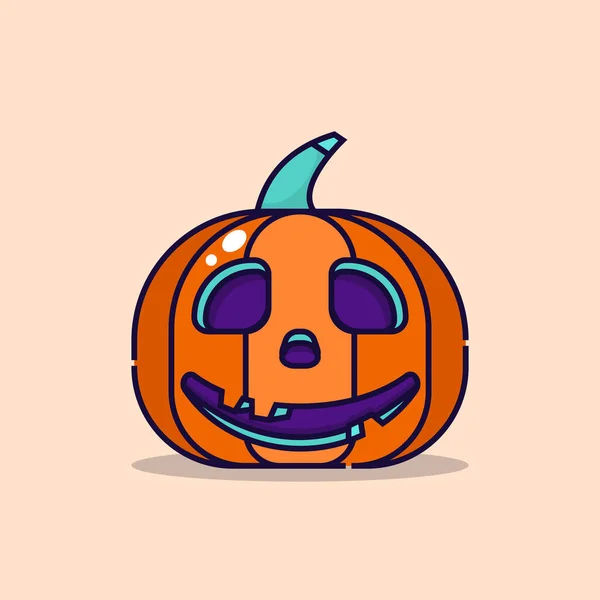 Vector Illustration Carved Pumpkin Halloween Decoration — Stock Vector