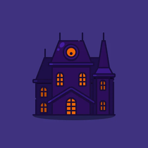 Ilustração Vetorial Uma Casa Escura Assustadora Assombrada Adequado Para Halloween — Vetor de Stock
