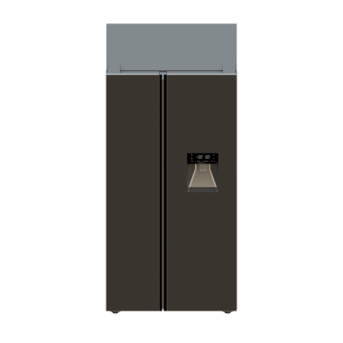 Yanyana Su Akımı Buzdolabı Üst Görünümü 3B Resim