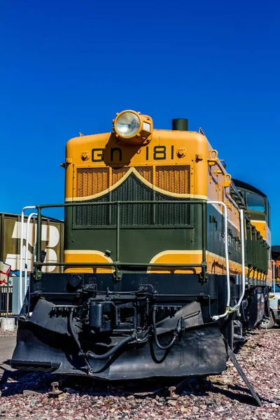 Locomotive Sits Idle Waiting Action Whitefish Montana United States — Stock Photo, Image