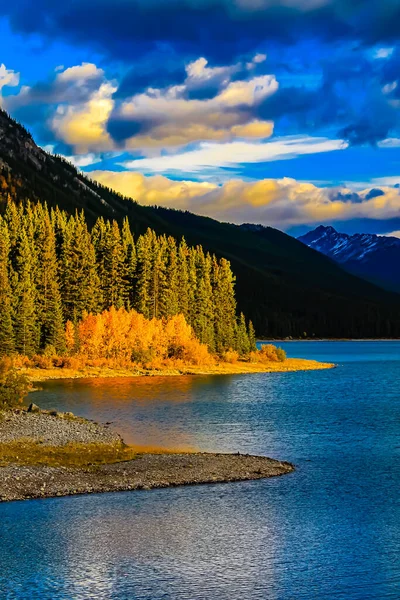 Herfst Kleuren Bij Upper Kananaskis Lake Provinciaal Park Peter Lougheed — Stockfoto