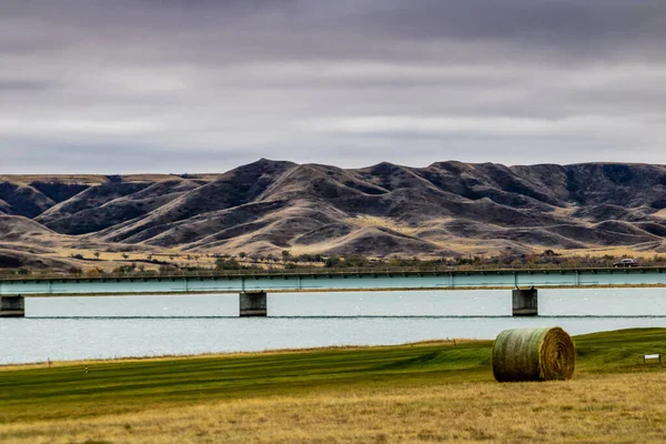 Sólo Par Barcos Los Resbalones Mediados Otoño Saskatchewan Landing Provincial — Foto de Stock