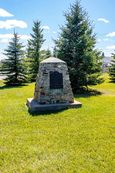 Memoriais Cenotáfios Parque Paz Dos Veteranos Crossfield Alberta Canadá — Fotografia de Stock