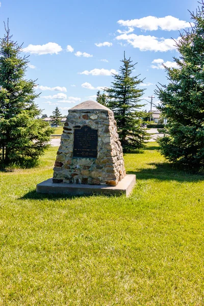 Pomniki Cenotafy Parku Pokoju Weteranów Crossfield Alberta Kanada — Zdjęcie stockowe