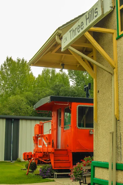 Estación Tren Material Rodante Three Hills Alberta Canadá —  Fotos de Stock