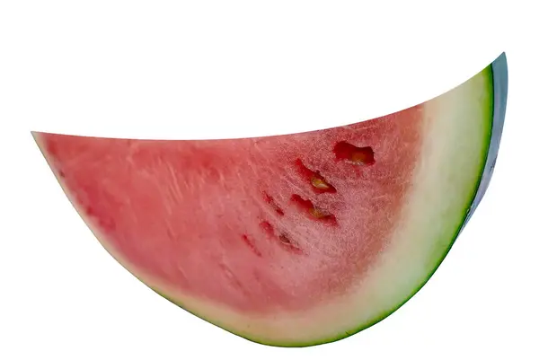 白色背景上新鲜的红色西瓜片 — 图库照片