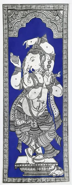Ręcznie Robiony Obraz Patchitra Loda Ganesha Indie — Zdjęcie stockowe