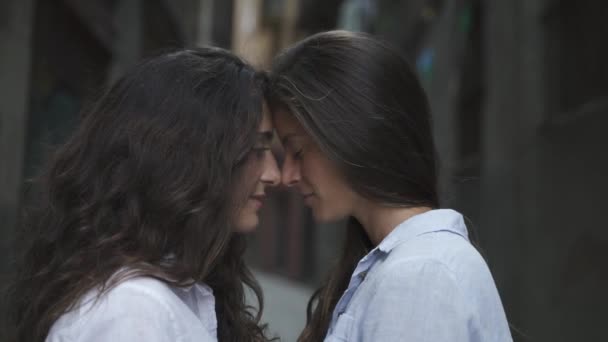 Lesbičky Dívají Jeden Druhému Očí Lgbt — Stock video