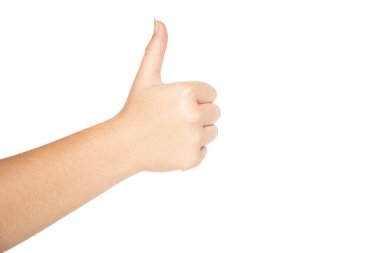 Kadın eli beyaz arka planda,.