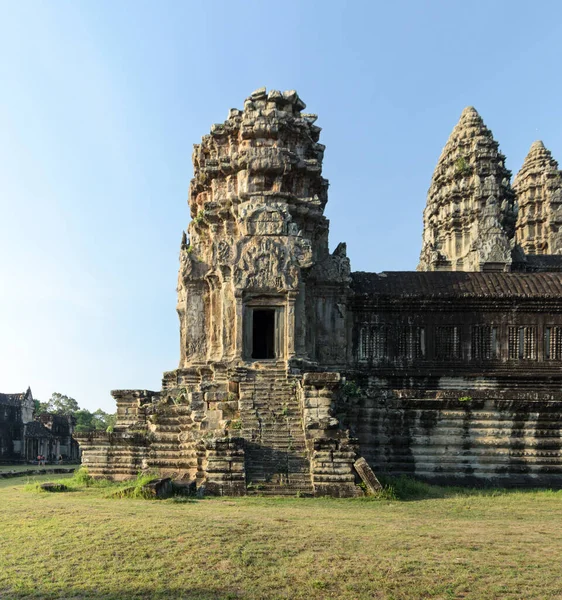 Angkor Wat Central Helgedom Med Dumheter Och Steg Angkor Unesco — Stockfoto