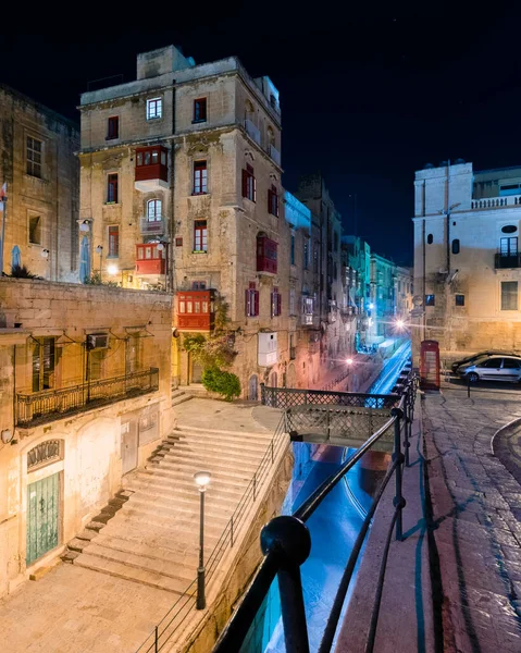 Ruas Medievais Escadas Centro Cidade Patrimônio Unesco Valletta Malta — Fotografia de Stock