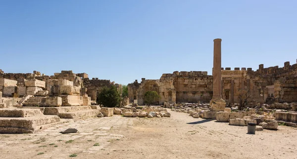 Gran Corte Del Templo Romano Júpiter Patrimonio Baalbek Líbano — Foto de Stock