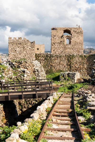 Panorama Del Sitio Arqueológico Byblos Con Templo Las Ruinas Fenicios — Foto de Stock