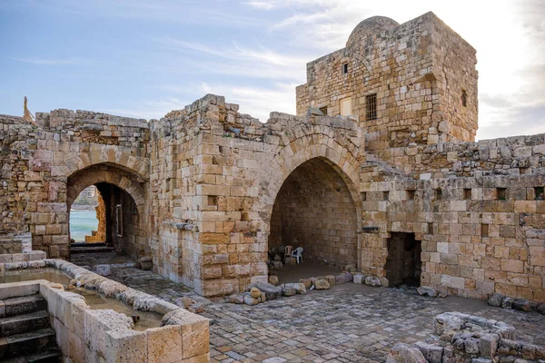 Sidon Crusader Sea Castle Una Fortaleza Medieval Construida Durante Las — Foto de Stock