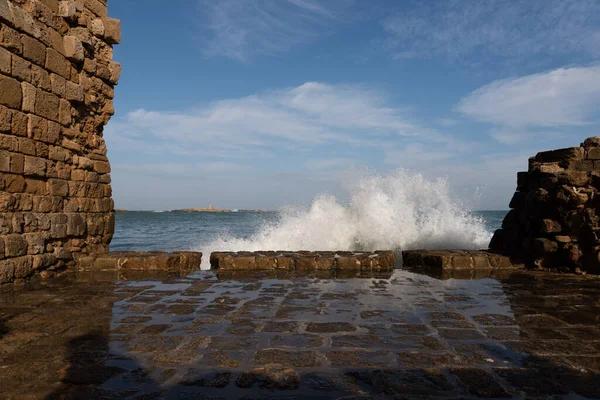 Saida Sidon Castelo Mar Cruzado Uma Fortaleza Medieval Construída Durante — Fotografia de Stock