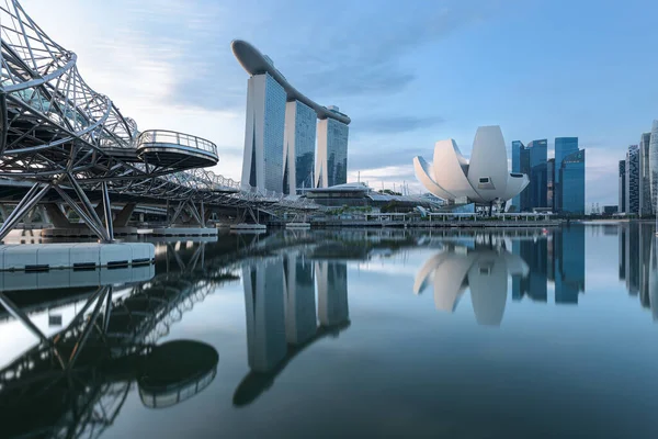 Singapur Aralık 2019 Helix Köprüsü Marina Körfezi Oteli Singapur Daki — Stok fotoğraf