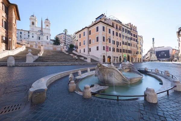 Rom Italien Mars 2020 Två Utländska Turister Fotograferar Spanska Trappan — Stockfoto