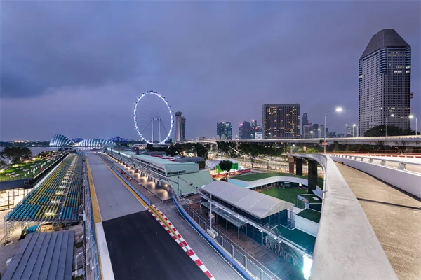 Σιγκαπούρη Σεπ 2019 Κύκλωμα Marina Bay Street Υποδέχεται Τον Νυχτερινό — Φωτογραφία Αρχείου