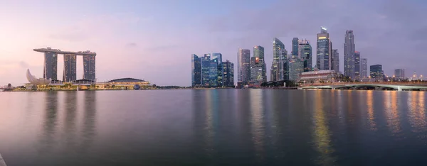 Singapore Sep 2019 Composite Image Singapore Skyline Reflected Marina Bay — стокове фото