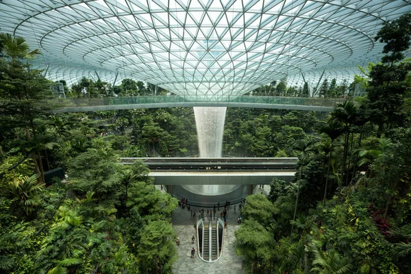 Singapur Ago 2019 Jewel Changi Airport Nuevo Edificio Terminal Bajo — Foto de Stock