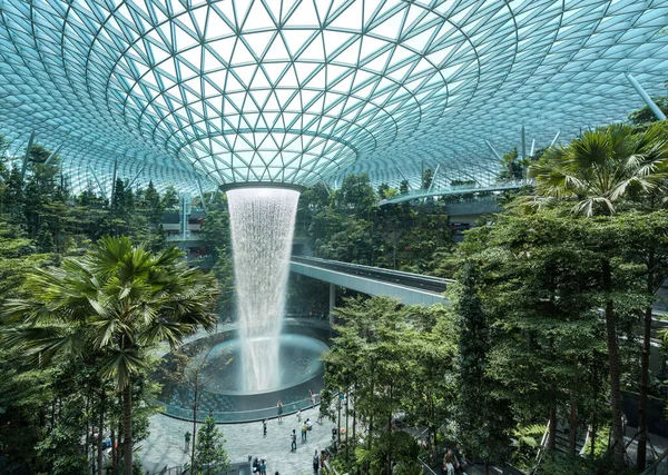 Singapur Ago 2019 Jewel Changi Airport Nuevo Edificio Terminal Bajo — Foto de Stock