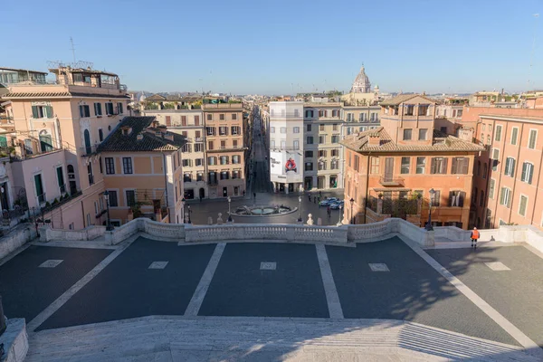Rom Italien Mars 2020 Gatustädare Klättrar Nedför Populära Spanska Trappstegen — Stockfoto