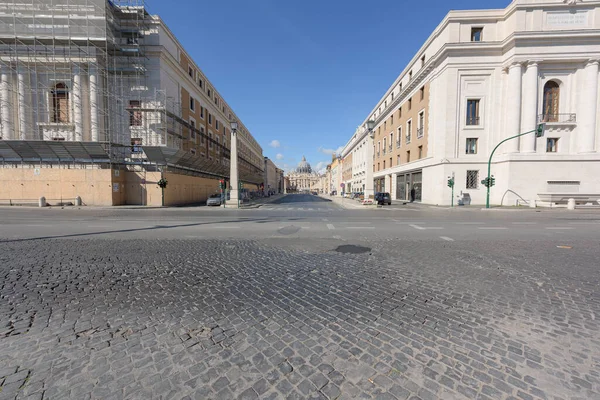 Рим Италия Марта 2020 Della Conciliazione Clear Any Traffic Rome — стоковое фото