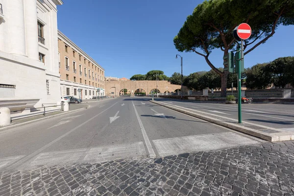 Rome Italie Mars 2020 Piazza Pia Est Dégagée Tout Trafic — Photo