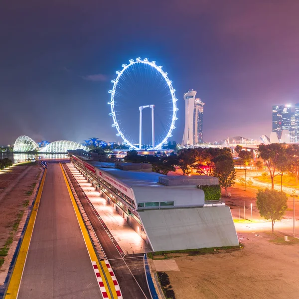 Singapur Října 2018 Před Areálem Marina Bay Kolem Flyer Wheel — Stock fotografie