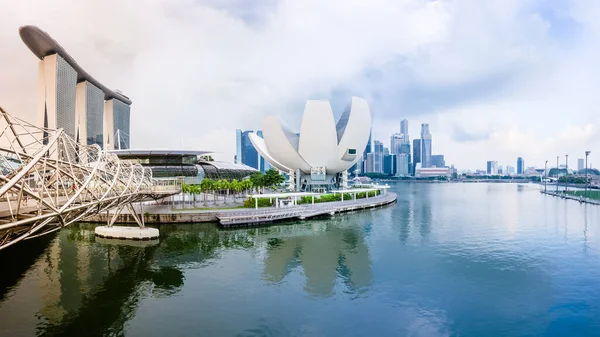 Singapore Oct 2017 Marina Bay Skyline Sands Hotel Central Business — стокове фото