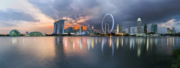 Singapur Oct 2019 Panorama Compuesto Del Horizonte Del Distrito Central —  Fotos de Stock