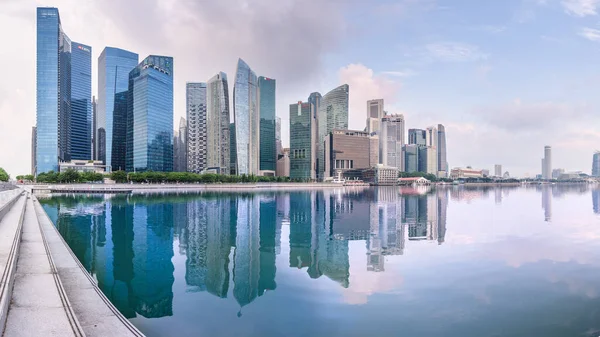 Singapur Ekim 2017 Merkezi Bölgesi Ufuk Çizgisi Gündoğumunda Singapur Güneydoğu — Stok fotoğraf