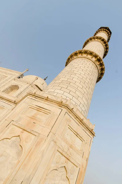 Agra Índia Maio 2015 Recém Restaurado Mausoléu Taj Mahal Exibe — Fotografia de Stock