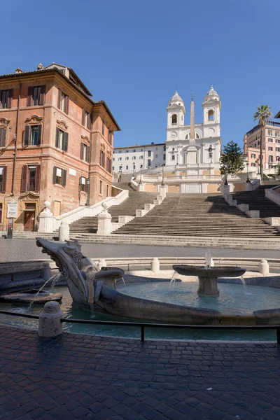 Řím Itálie Března 2020 Oblíbené Turistické Místo Španělských Schodech Celonárodním Royalty Free Stock Fotografie