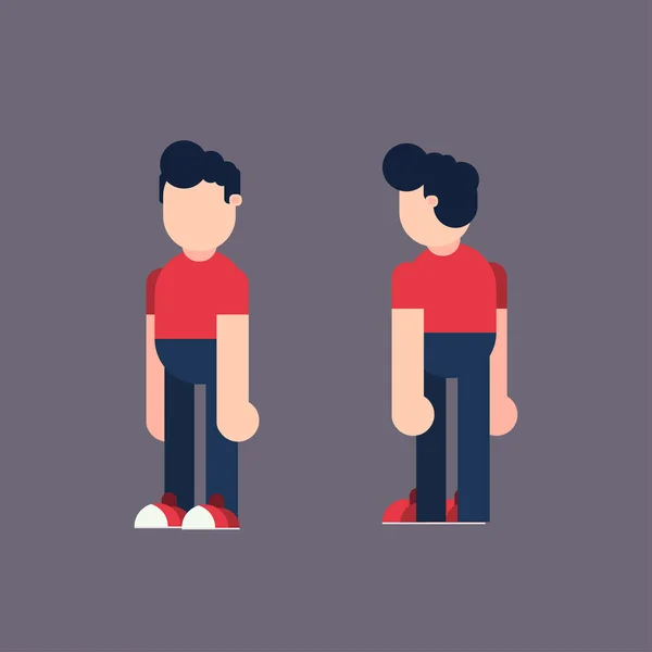 Simple Character Perspective Flat Design Illustration Vector — Stock Vector