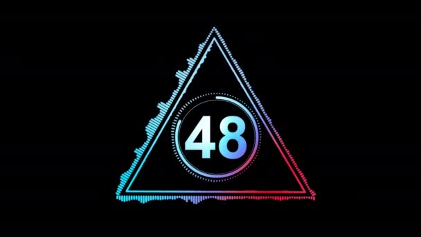 Perc Visszaszámlálás Időzítő Háromszögben Fekete Képernyőn — Stock videók