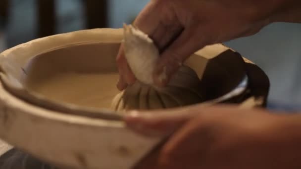 Potter Working Clay Clay Processing — Stock Video