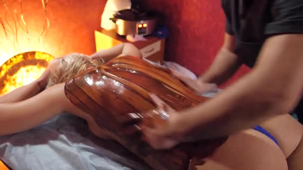 Chocolate Massage Sexy Women — Stock Video