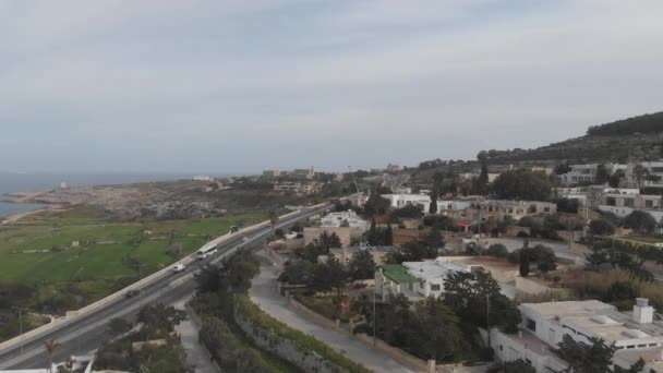 Vliegen Boven Valletta Malta Vlakbij Blauwe Middellandse Zee — Stockvideo