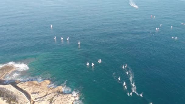 Кораблі Човни Середземному Морі Зверху Мальта Валетта — стокове відео