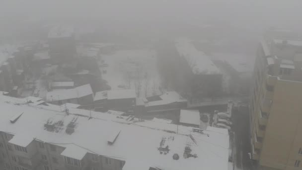 Zimny Śnieżny Dziedziniec Zimą Europie — Wideo stockowe