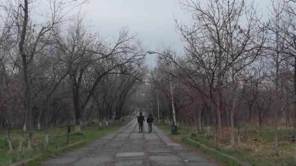Zwei Jungen Fuß Einem Park — Stockvideo